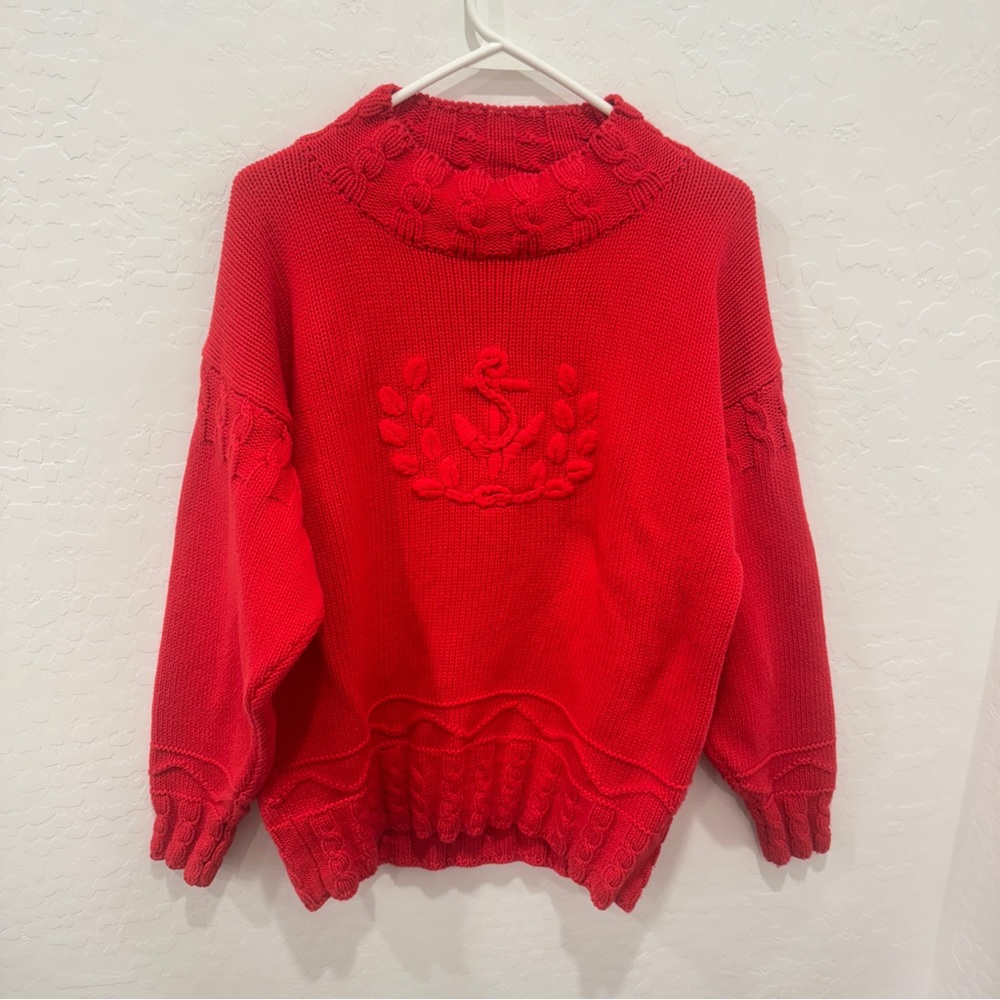 Red Cable Knit Sweater